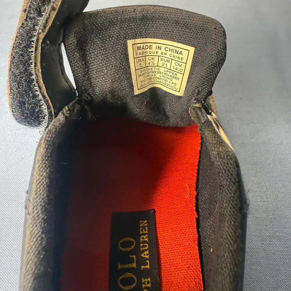 Polo Ralph Lauren size 5Infant Shoes Navy Blue Red Logo Hook and Loop Sneakers - Picture 5 of 7